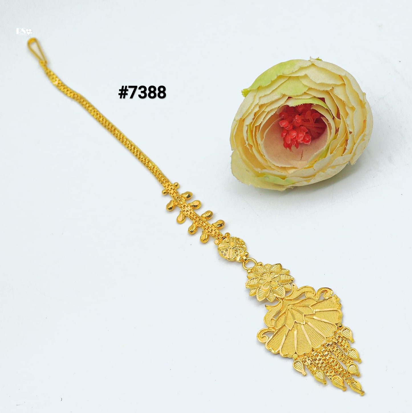 Gold Plated Head Chain ( Maang Tika ) PMJ Model No : 7388