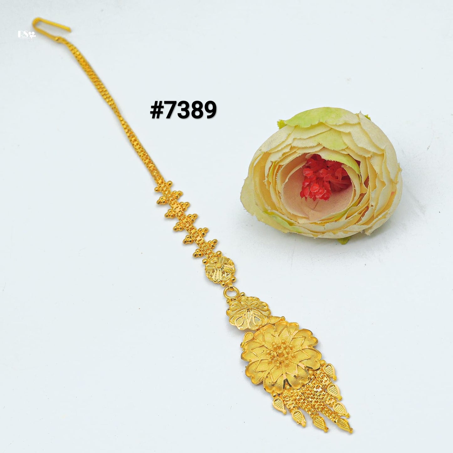 Gold Plated Head Chain ( Maang Tika ) PMJ Model No : 7389