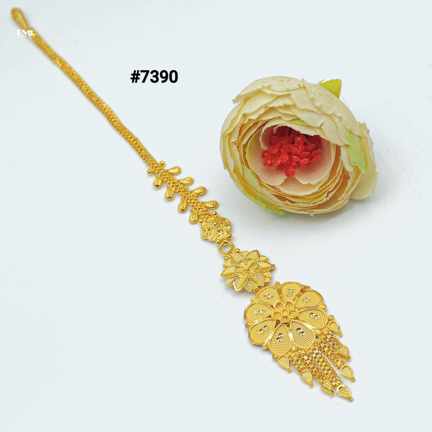 Gold Plated Head Chain ( Maang Tika ) PMJ Model No : 7390