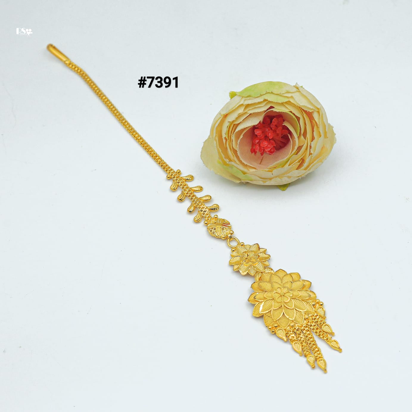 Gold Plated Head Chain ( Maang Tika ) PMJ Model No : 7391