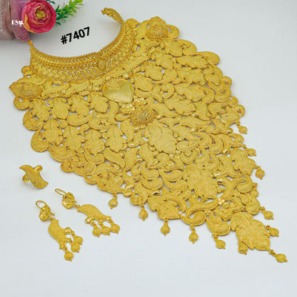 Gold Plated LONG NECKLACE 1 Gram Gold Plated Jewellery PMJ Model No : 7407