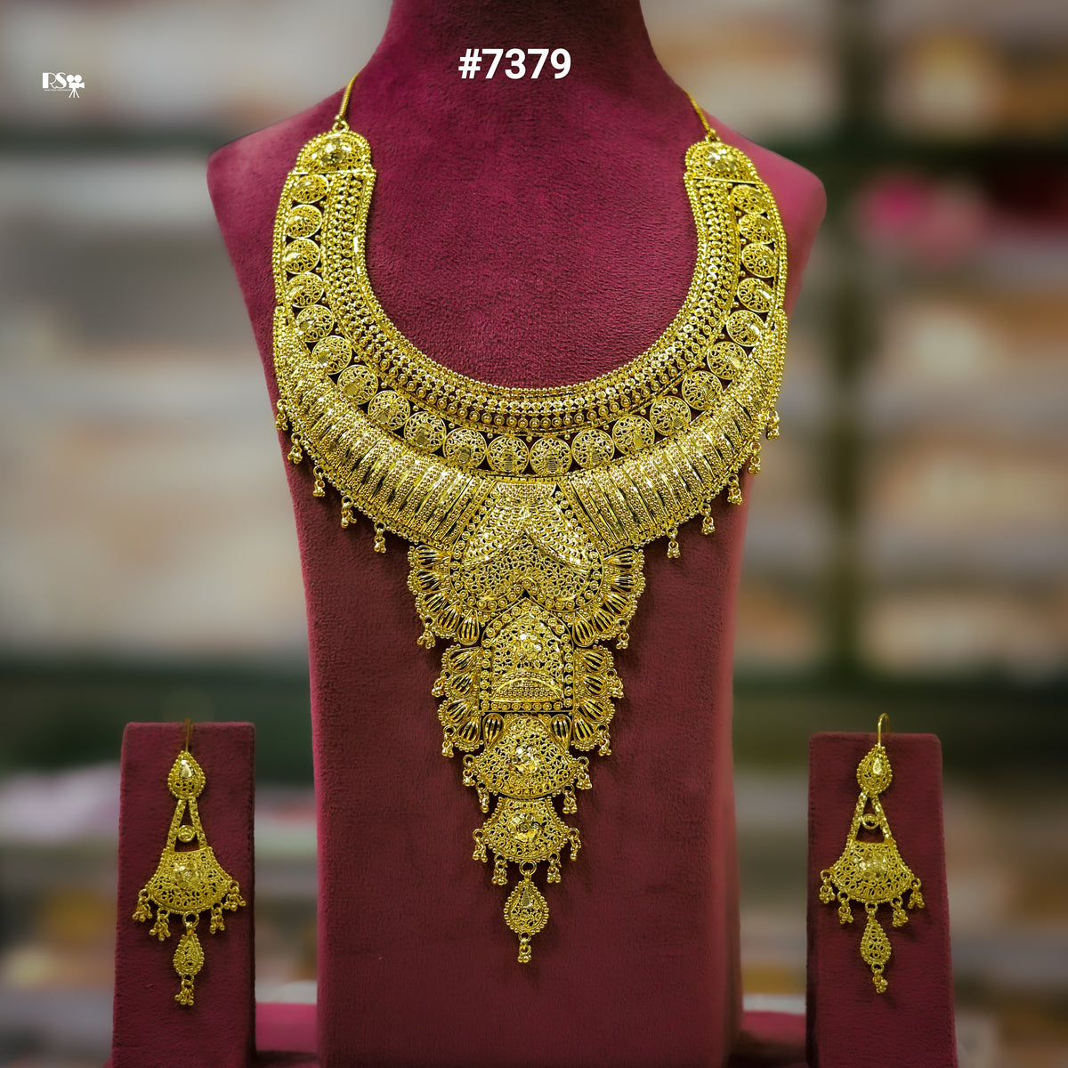 Gold Plated LONG NECKLACE 1 Gram Gold Plated Jewellery PMJ Model No : 7379
