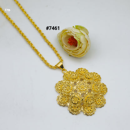 Gold Plated LONG Pendant NECKLACE 1 Gram Gold Plated Jewellery PMJ Model No : 7461