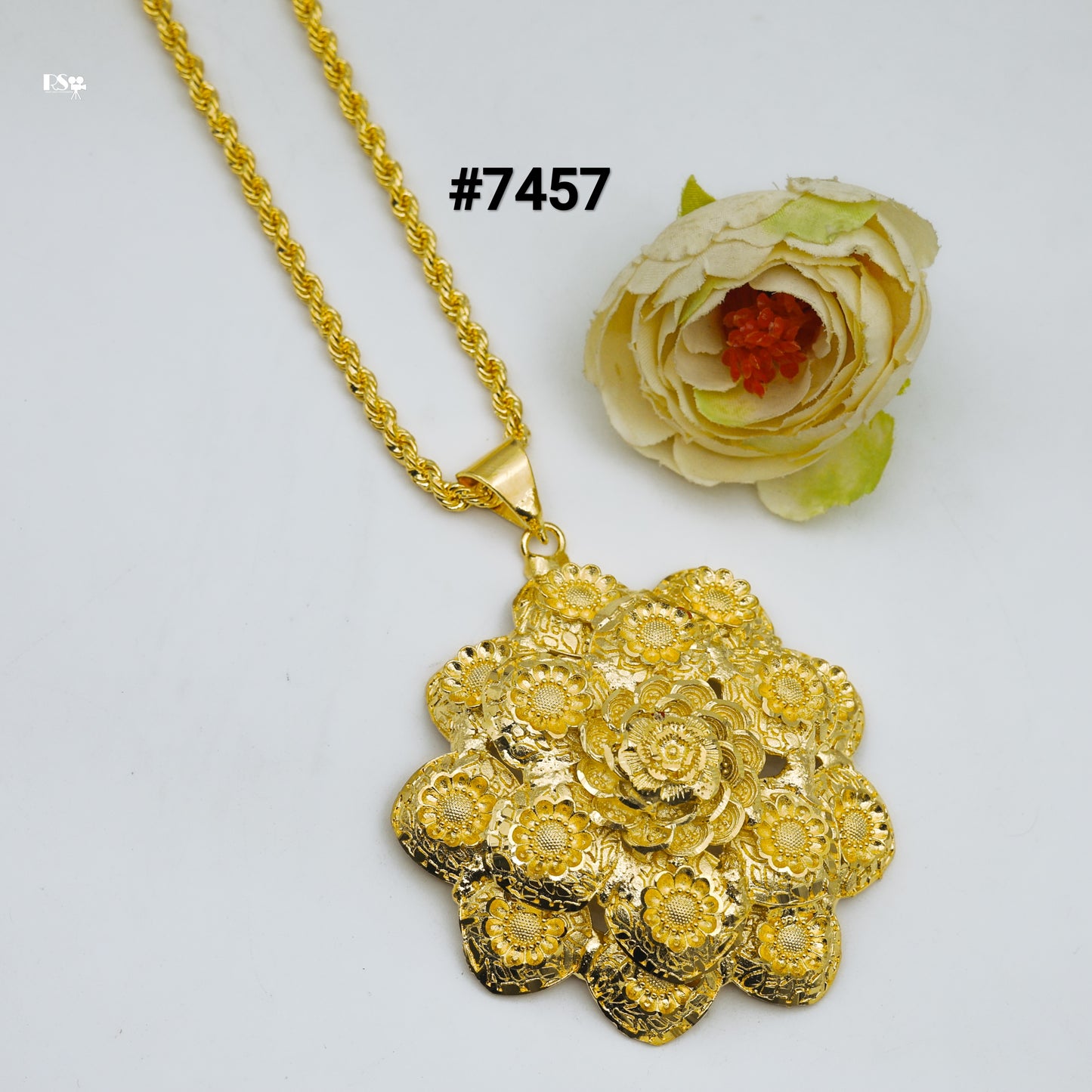 Gold Plated LONG Pendant NECKLACE 1 Gram Gold Plated Jewellery PMJ Model No : 7457