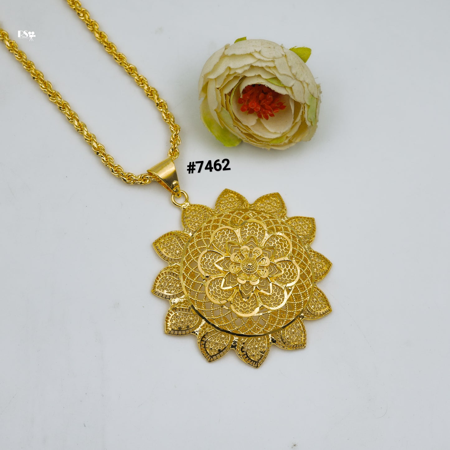 Gold Plated LONG Pendant NECKLACE 1 Gram Gold Plated Jewellery PMJ Model No : 7462