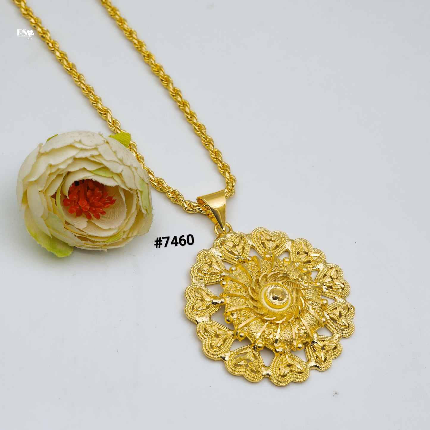 Gold Plated LONG Pendant NECKLACE 1 Gram Gold Plated Jewellery PMJ Model No : 7460