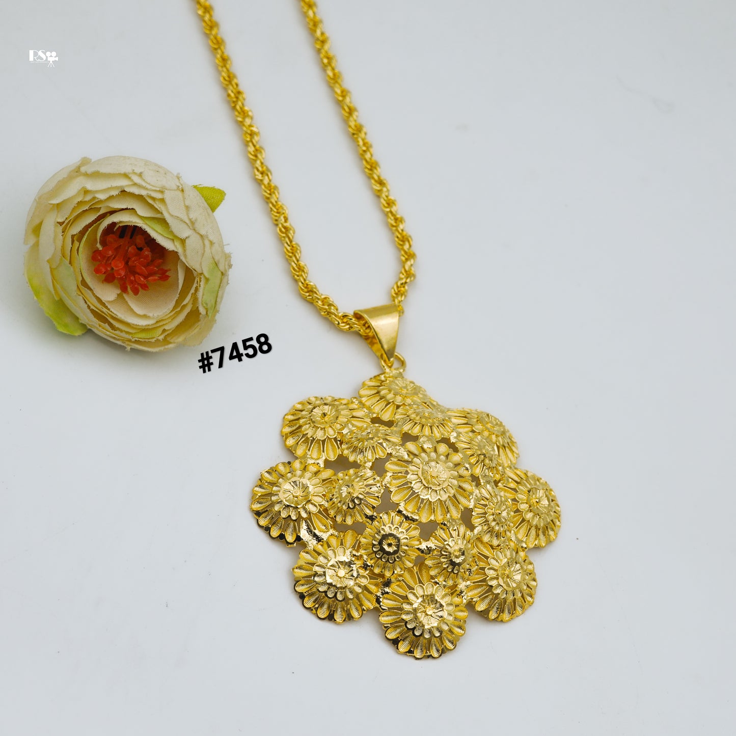 Gold Plated LONG Pendant NECKLACE 1 Gram Gold Plated Jewellery PMJ Model No : 7458