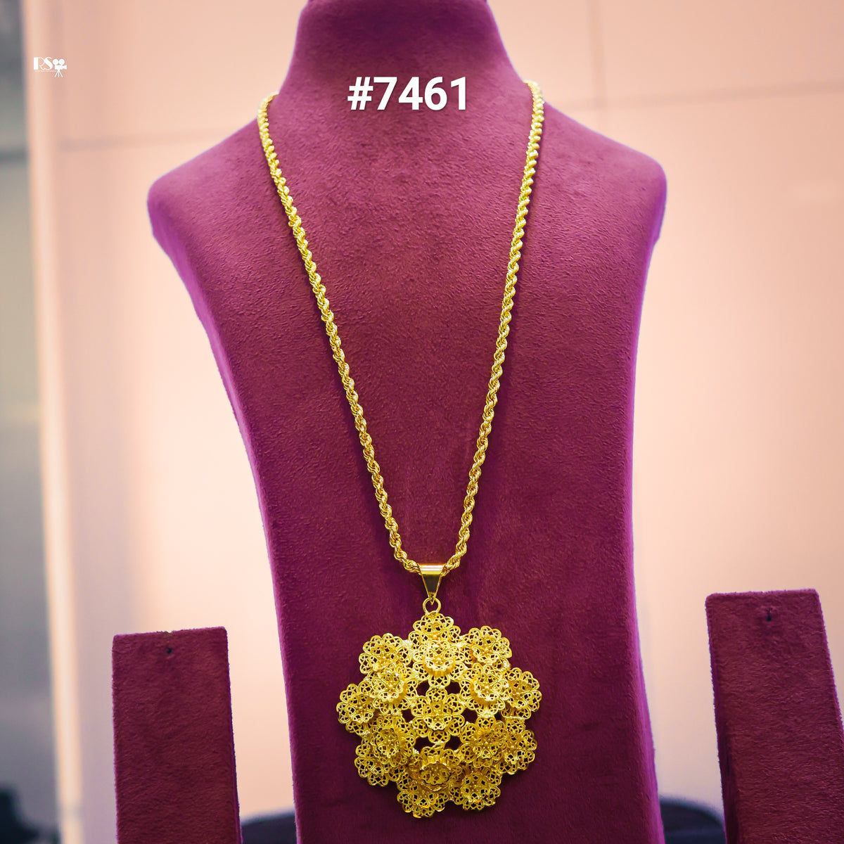Gold Plated LONG Pendant NECKLACE 1 Gram Gold Plated Jewellery PMJ Model No : 7461