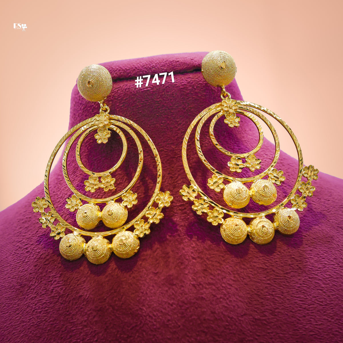 Gold Plated EARRING 1 Gram Gold Plated Jewellery PMJ Model No : 7471