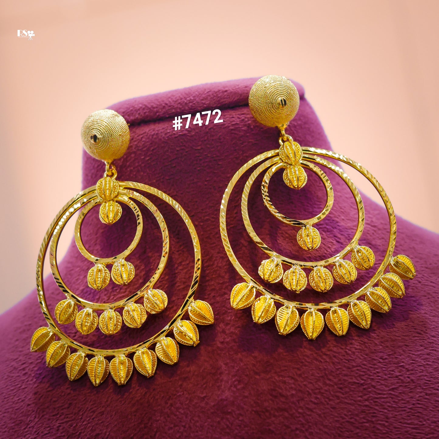 Gold Plated EARRING 1 Gram Gold Plated Jewellery PMJ Model No :7472