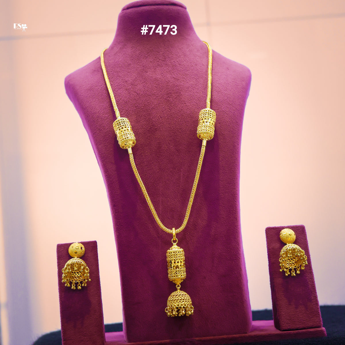 Gold Plated LONG Pendant NECKLACE 1 Gram Gold Plated Jewellery PMJ Model No : 7473