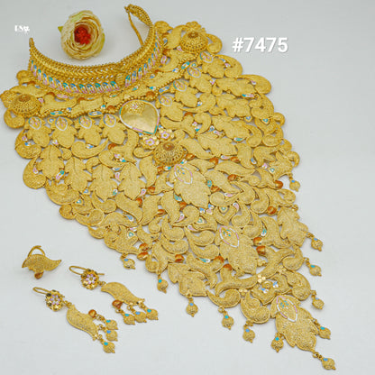 Gold Plated LONG NECKLACE 1 Gram Gold Plated Jewellery PMJ Model No : 7475