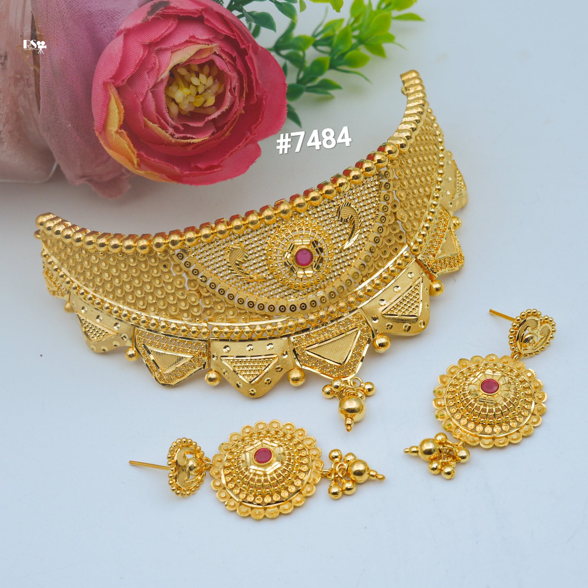 Gold Plated Short Necklace Gram Gold Plated Jewellery PMJ Model
