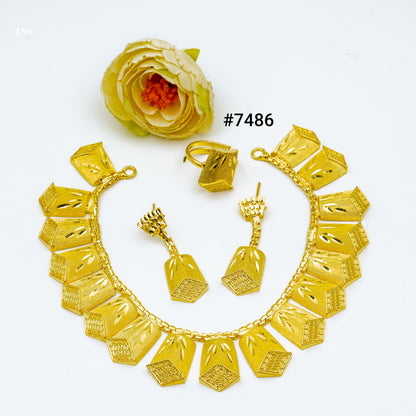 Gold Plated Short Necklace 1 Gram Gold Plated Jewellery PMJ Model No : 7486