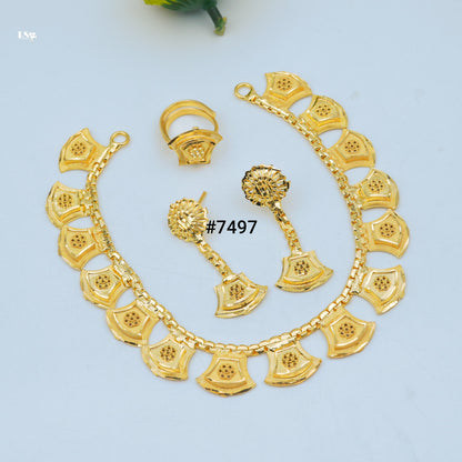 Gold Plated Short Necklace 1 Gram Gold Plated Jewellery PMJ Model No : 7497