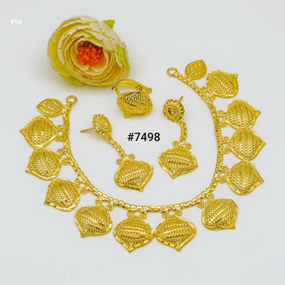 Gold Plated Short Necklace 1 Gram Gold Plated Jewellery PMJ Model No : 7498