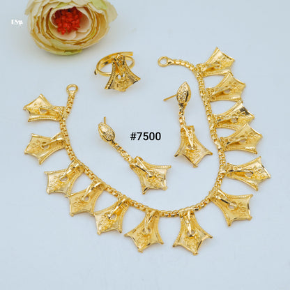 Gold Plated Short Necklace 1 Gram Gold Plated Jewellery PMJ Model No : 7500
