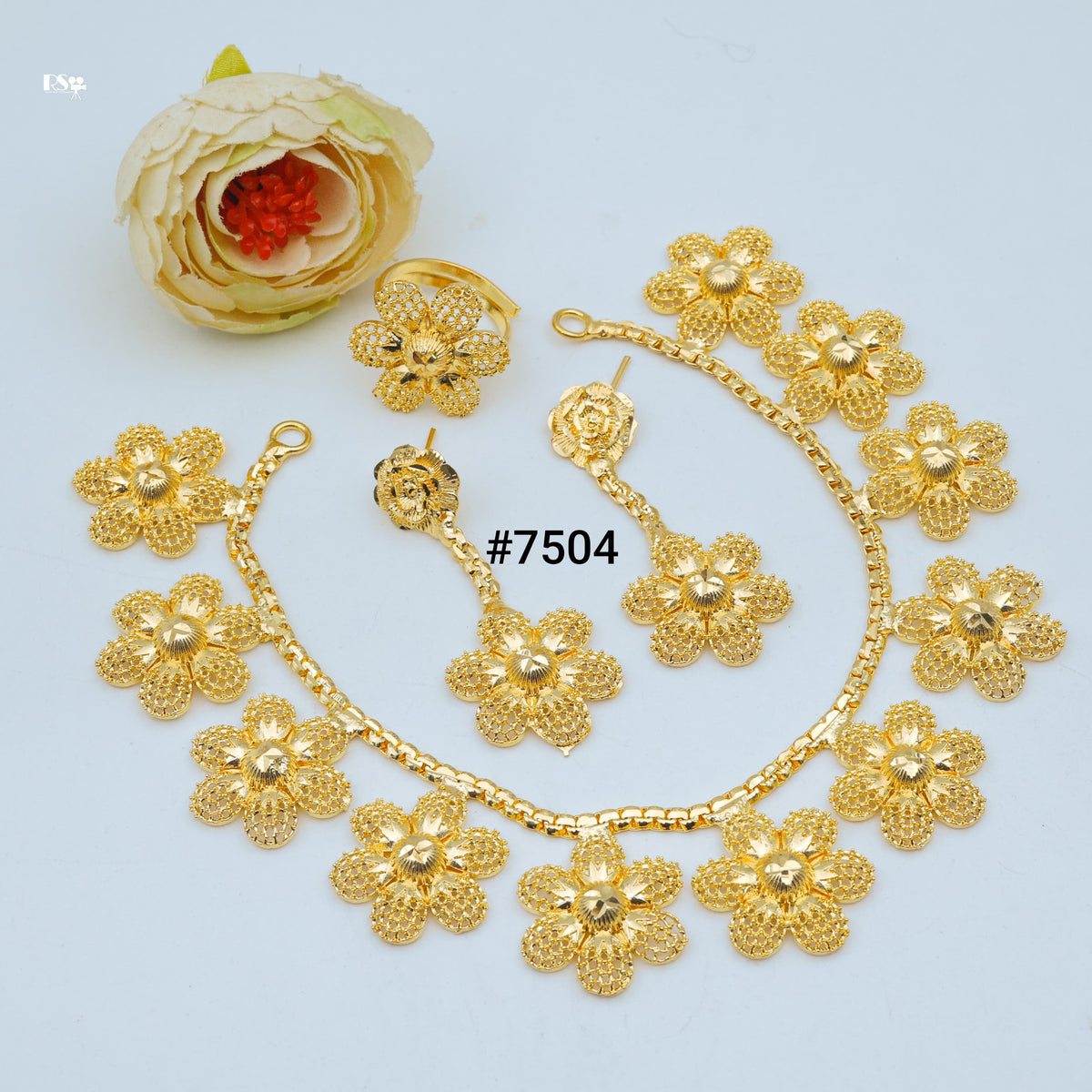 Gold Plated Short Necklace 1 Gram Gold Plated Jewellery PMJ Model No : 7504