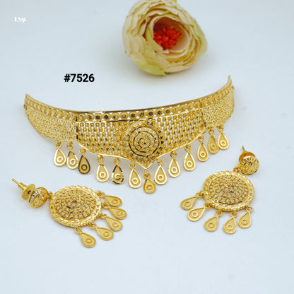 Gold Plated Short Necklace 1 Gram Gold Plated Jewellery PMJ Model No : 7526