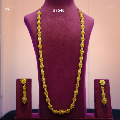 Gold Plated LONG NECKLACE 1 Gram Gold Plated Jewellery PMJ Model No : 7546