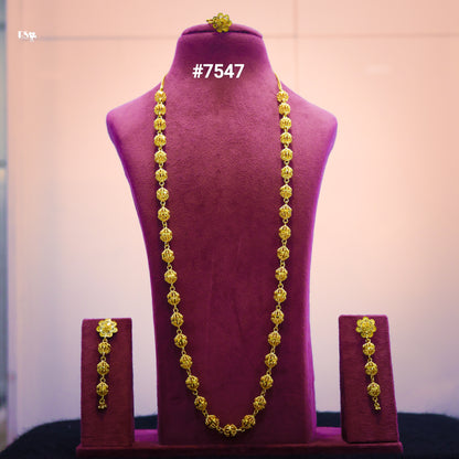 Gold Plated LONG NECKLACE 1 Gram Gold Plated Jewellery PMJ Model No : 7547