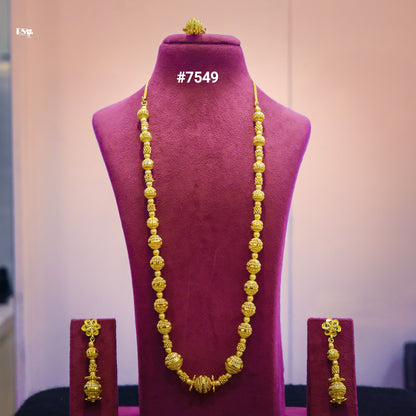 Gold Plated LONG NECKLACE 1 Gram Gold Plated Jewellery PMJ Model No : 7549