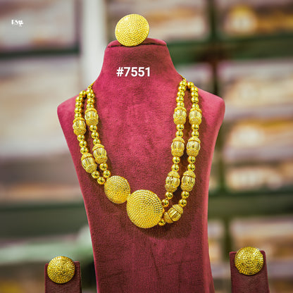 Gold Plated LONG NECKLACE 1 Gram Gold Plated Jewellery PMJ Model No : 7551