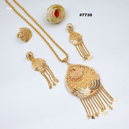 Gold Plated LONG Pendant NECKLACE 1 Gram Gold Plated Jewellery PMJ Model No : 7730