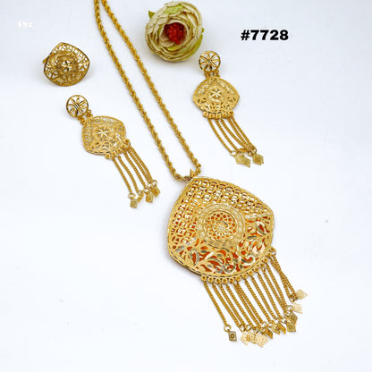 Gold Plated LONG Pendant NECKLACE 1 Gram Gold Plated Jewellery PMJ Model No : 7728