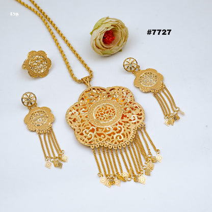 Gold Plated LONG Pendant NECKLACE 1 Gram Gold Plated Jewellery PMJ Model No : 7727