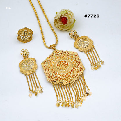 Gold Plated LONG Pendant NECKLACE 1 Gram Gold Plated Jewellery PMJ Model No : 7726