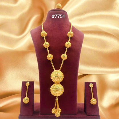Gold Plated LONG NECKLACE 1 Gram Gold Plated Jewellery PMJ Model No : 7751