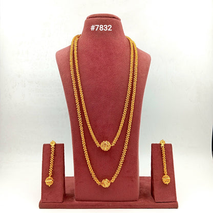 Gold Plated LONG NECKLACE 5 Gram Gold Plated Jewellery PMJ Model No : 7832