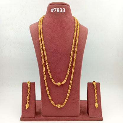 Gold Plated LONG NECKLACE 5 Gram Gold Plated Jewellery PMJ Model No : 7833