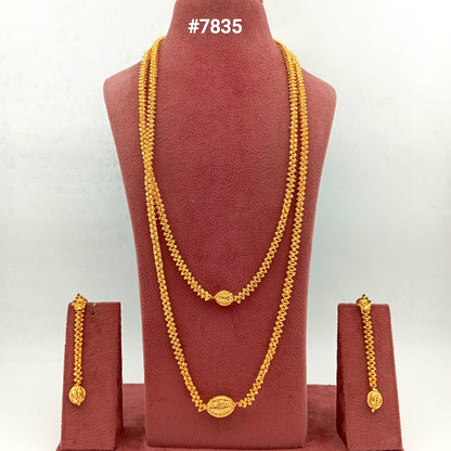 Gold Plated LONG NECKLACE 5 Gram Gold Plated Jewellery PMJ Model No : 7835