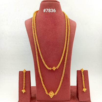 Gold Plated LONG NECKLACE 5 Gram Gold Plated Jewellery PMJ Model No : 7836