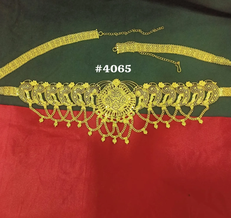 Bridal Wear Gold Plated Waist Belt, PMJ Model No: 4065