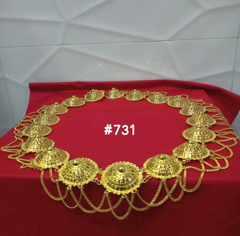 PMJ Indian Party Gold Look Beautiful Waist Belt Scarlett Johansson Hollywood Movie Style Costume Jewelry Model No: 731