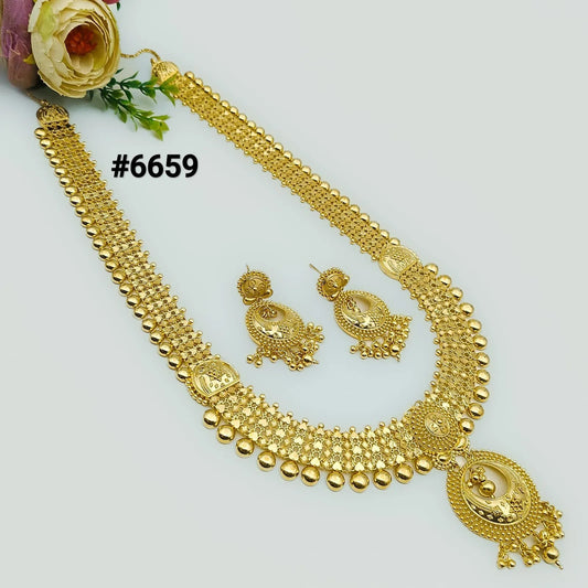 Exclusive Gold Plated Long Necklace Set, PMJ Model No: 6659