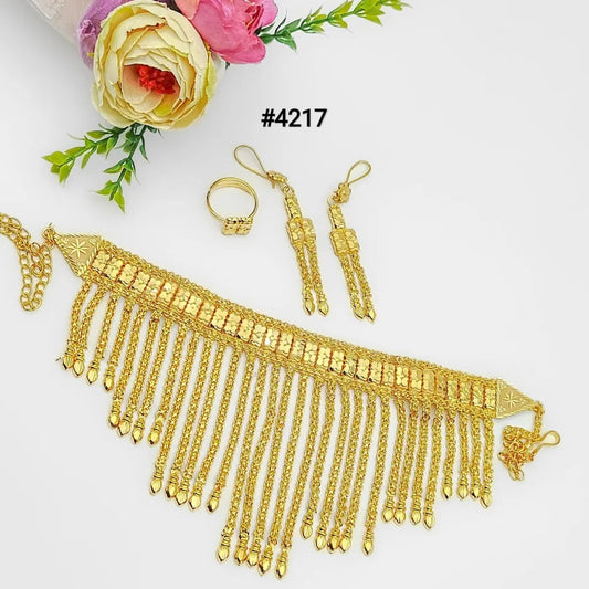 Gold Plated Short Necklace 1 Gram Gold Plated Jewellery PMJ Model No : 4217