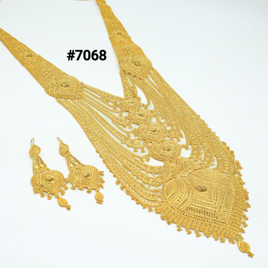 Gold Plated LONG NECKLACE 1 Gram Gold Plated Jewellery PMJ Model No : 7068