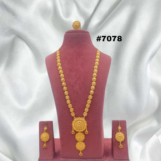 Gold Plated Long Necklace Set, PMJ Model No: 7078