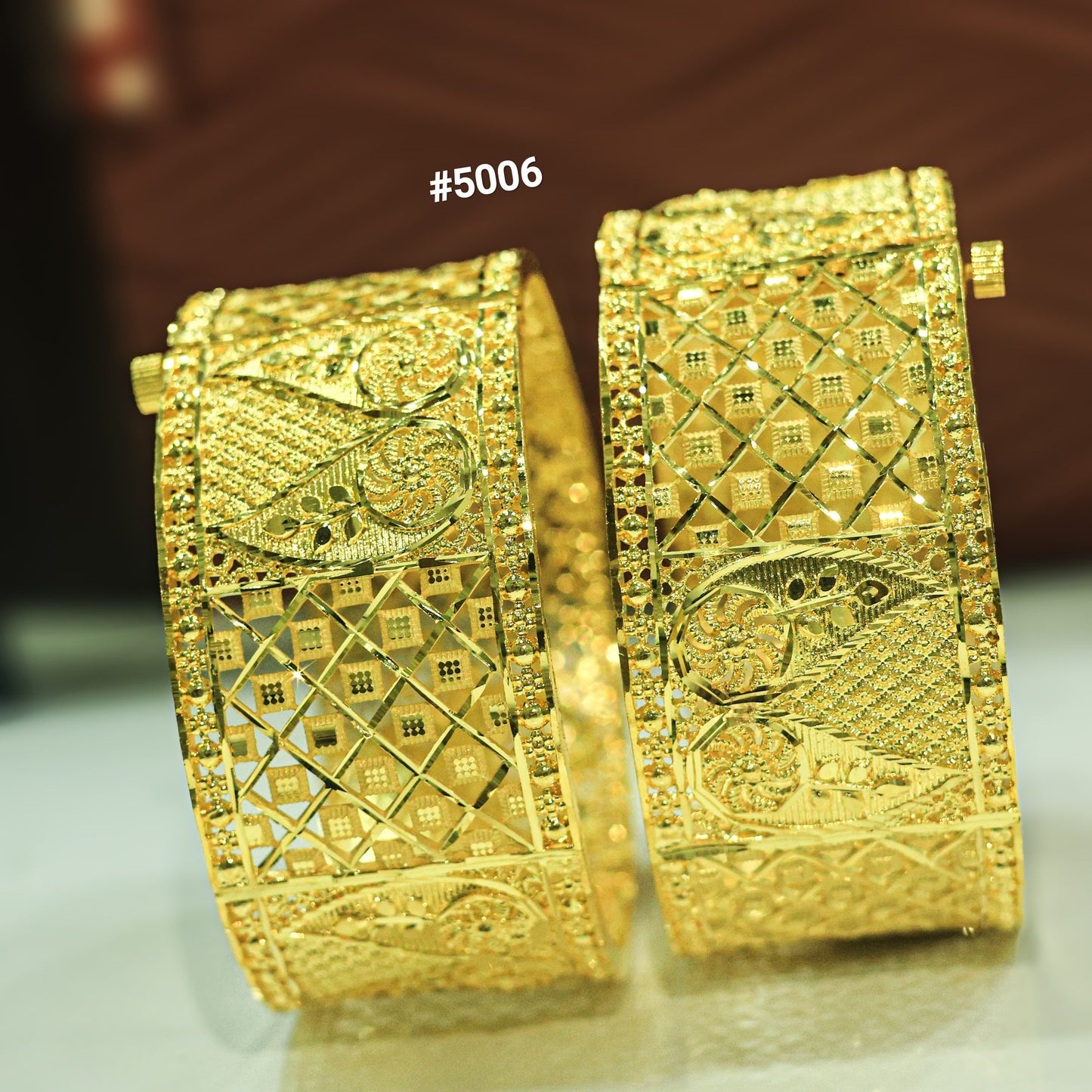 1 Gram Gold Plated Exciting Design High-Quality Bangles For Women, PMJ Model No : 5006