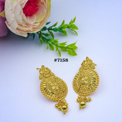 Gold Plated Short Necklace 1 Gram Gold Plated Jewellery PMJ Model No : 7158