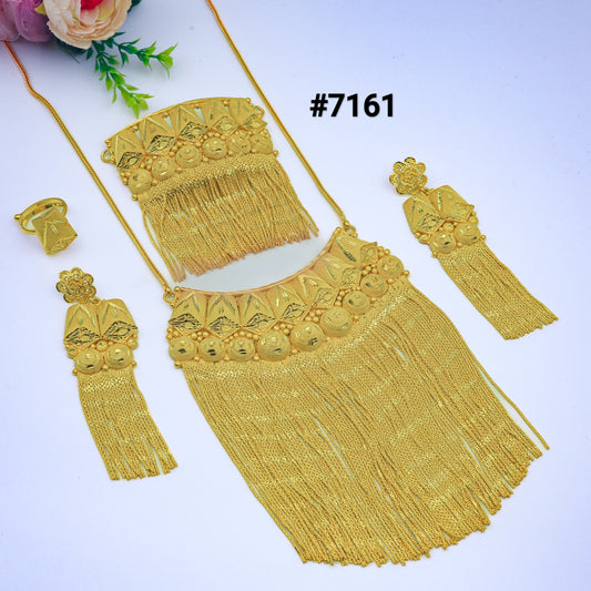 Gold Plated Long Necklace 1 Gram Gold Plated Jewellery PMJ Model No : 7161