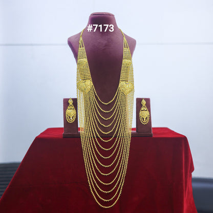 Gold Plated Long Necklace 1 Gram Gold Plated Jewellery PMJ Model No : 7173
