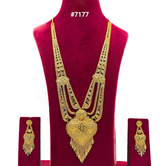 Gold Plated Long Necklace 1 Gram Gold Plated Jewellery PMJ Model No : 7177