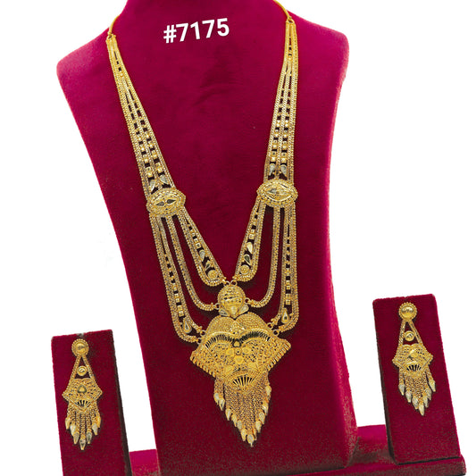 Gold Plated Long Necklace 1 Gram Gold Plated Jewellery PMJ Model No : 7175