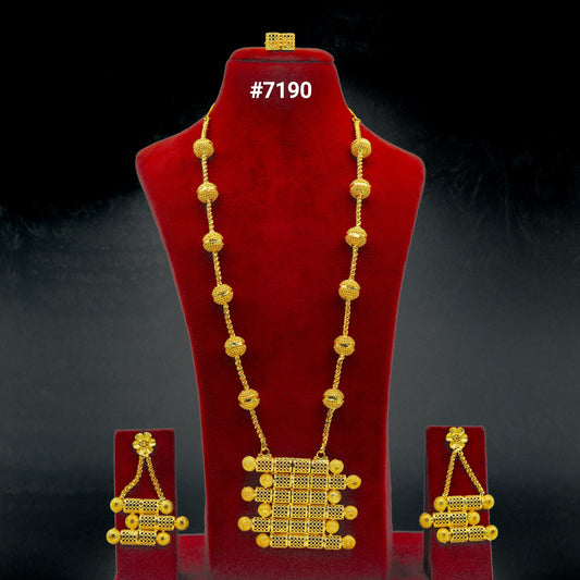 Gold Plated Long Necklace 1 Gram Gold Plated Jewellery PMJ Model No : 7190