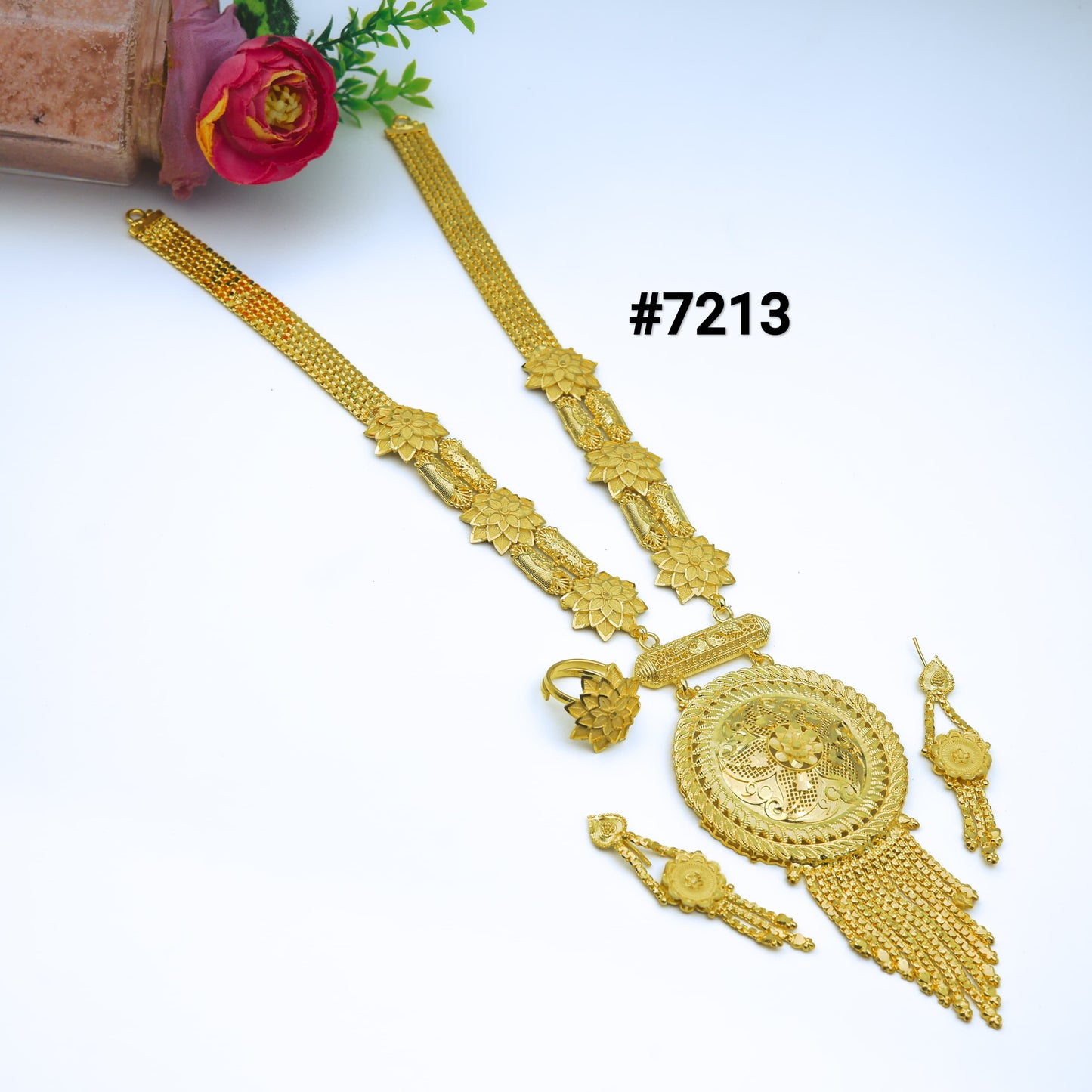 Gold Plated Short Necklace 1 Gram Gold Plated Jewellery PMJ Model No : 7213